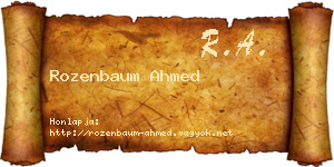 Rozenbaum Ahmed névjegykártya
